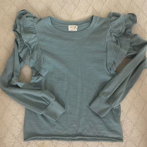 Nation women’s ruffle slub top